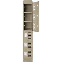 Assembled Lockerettes Clean Line Perforated Economy Lockers, 6 -tier, 18" x 72" x 12", Steel Sécurité Médic