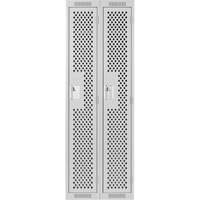 Clean Line Lockers, 2 -tier, 12" x 12" x 72", Steel, Grey, Rivet (Assembled), Perforated Sécurité Médic