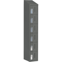Concorde Heavy-Duty Lockers, 6 -tier, 12" x 18" x 78", Steel, Charcoal, Welded (Assembled) Sécurité Médic