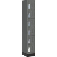 Concorde Heavy-Duty Lockers, 6 -tier, 12" x 18" x 76", Steel, Charcoal, Welded (Assembled) Sécurité Médic