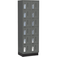 Casiers robustes Concorde, 6 niveaux, Bloc de 2, 24" x 18" x 76", Acier, Charbon, Soud&eacute; (assembl&eacute;) Sécurité Médic