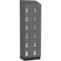 Concorde Heavy-Duty Lockers, 6 -tier, Bank of 2, 24" x 18" x 82", Steel, Charcoal, Welded (Assembled) Sécurité Médic