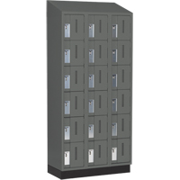 Casiers robustes Concorde, 6 niveaux, Bloc de 3, 36" x 18" x 82", Acier, Charbon, Soud&eacute; (assembl&eacute;) Sécurité Médic