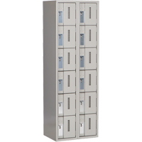 Concorde Heavy-Duty Lockers, 6 -tier, Bank of 2, 24" x 18" x 72", Steel, Grey, Welded (Assembled) Sécurité Médic