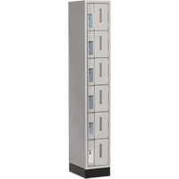 Concorde Heavy-Duty Lockers, 6 -tier, 12" x 18" x 76", Steel, Grey, Welded (Assembled) Sécurité Médic
