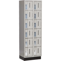 Concorde Heavy-Duty Lockers, 6 -tier, Bank of 2, 24" x 18" x 76", Steel, Grey, Welded (Assembled) Sécurité Médic