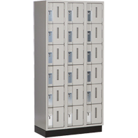 Concorde Heavy-Duty Lockers, 6 -tier, Bank of 3, 36" x 18" x 76", Steel, Grey, Welded (Assembled) Sécurité Médic