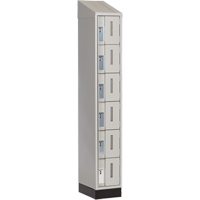 Concorde Heavy-Duty Lockers, 6 -tier, 12" x 18" x 82", Steel, Grey, Welded (Assembled) Sécurité Médic