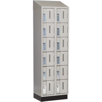 Concorde Heavy-Duty Lockers, 6 -tier, Bank of 2, 24" x 18" x 82", Steel, Grey, Welded (Assembled) Sécurité Médic