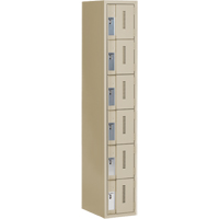 Concorde Heavy-Duty Lockers, 6 -tier, 12" x 18" x 72", Steel, Beige, Welded (Assembled) Sécurité Médic