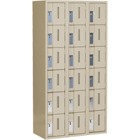 Concorde Heavy-Duty Lockers, 6 -tier, Bank of 3, 36" x 18" x 72", Steel, Beige, Welded (Assembled) Sécurité Médic