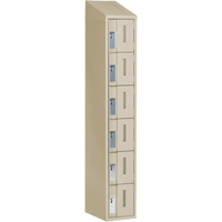 Concorde Heavy-Duty Lockers, 6 -tier, 12" x 18" x 78", Steel, Beige, Welded (Assembled) Sécurité Médic