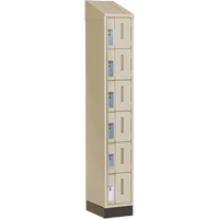 Concorde Heavy-Duty Lockers, 6 -tier, 12" x 18" x 82", Steel, Beige, Welded (Assembled) Sécurité Médic