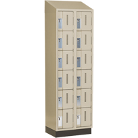 Concorde Heavy-Duty Lockers, 6 -tier, Bank of 2, 24" x 18" x 82", Steel, Beige, Welded (Assembled) Sécurité Médic