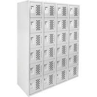 Clean Line Lockerettes, 6 -tier, Bank of 4, 18" x 72" x 12", Steel Sécurité Médic