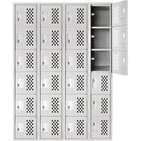 Clean Line Lockerettes, 6 -tier, Bank of 4, 18" x 72" x 12", Steel Sécurité Médic