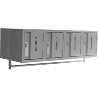 Wall Hung Lockers - Heavy Duty, Bank of 4, 18" x 12" x 12", Steel Sécurité Médic