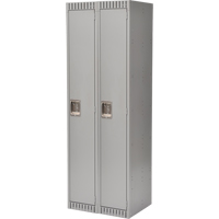 Lockers, Bank of 2, 24" x 18" x 72", Steel, Grey, Knocked Down Sécurité Médic