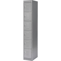 Lockers, 6 -tier, 12" x 18" x 72", Steel, Grey, Knocked Down Sécurité Médic