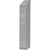 Lockers, 6 -tier, 12" x 18" x 82", Steel, Grey, Knocked Down Sécurité Médic