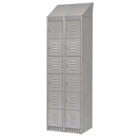 Casiers, 6 niveaux, Bloc de 2, 24" x 18" x 82", Acier, Gris, D&eacute;mont&eacute; Sécurité Médic