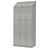 Casiers, 6 niveaux, Bloc de 3, 36" x 18" x 82", Acier, Gris, D&eacute;mont&eacute; Sécurité Médic