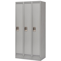 Casiers, Bloc de 3, 36" x 18" x 76", Acier, Gris, D&eacute;mont&eacute; Sécurité Médic