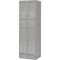 Casiers, 6 niveaux, Bloc de 2, 24" x 18" x 76", Acier, Gris, D&eacute;mont&eacute; Sécurité Médic
