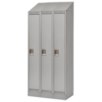 Lockers, Bank of 3, 36" x 18" x 86", Steel, Grey, Knocked Down Sécurité Médic