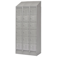 Lockers, 6 -tier, Bank of 3, 36" x 18" x 86", Steel, Grey, Knocked Down Sécurité Médic