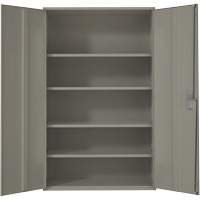 Armoire de rangement Hi-Boy tr&egrave;s large, Acier, 4 Tablettes, 72" h x 48" la x 24" P, Gris Sécurité Médic