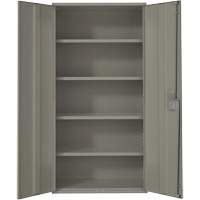 Armoire de rangement Hi-Boy, Acier, 4 Tablettes, 72" h x 36" la x 18" P, Gris Sécurité Médic