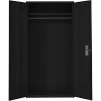 Armoire garde-robe, Acier, 36" la x 18" p x 72" h, Noir Sécurité Médic