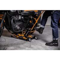 ATV and Motorcycle Jack, 0.75 Ton(s) Capacity, 4-2/3" Lowered, 14-1/2" Raised, Manual Hydraulic Sécurité Médic