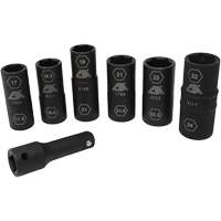 Half Metric Flip Socket Set, 7 Pcs, Impact, 1/2" Drive Size, Deep Sécurité Médic
