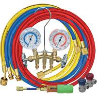 Manifold Gauge Set with Manual Couplers & Mini Dye Injector Sécurité Médic