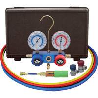 Automotive Manifold Gauge Set with Mini Dye Injector & Manual Couplers Sécurité Médic