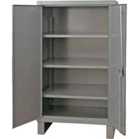 Armoire tr&egrave;s robuste, Acier, 3 Tablettes, 66" h x 48" la x 24" P, Gris Sécurité Médic