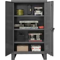 Armoire tr&egrave;s robuste, Acier, 3 Tablettes, 66" h x 60" la x 24" P, Gris Sécurité Médic