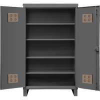 Armoire ext&eacute;rieure robuste, Acier, 4 Tablettes, 78" h x 48" la x 24" P, Gris Sécurité Médic