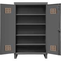 Armoire ext&eacute;rieure robuste, Acier, 4 Tablettes, 78" h x 60" la x 24" P, Gris Sécurité Médic