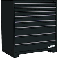 Armoire &agrave; tiroirs modulaire, 8 tiroirs, 24" la x 24" p x 40" h, Noir Sécurité Médic