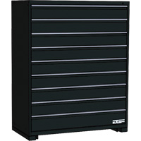 Armoire &agrave; tiroirs modulaire, 9 tiroirs, 24" la x 28" p x 60" h, Noir Sécurité Médic