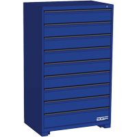 Armoire &agrave; tiroirs modulaire, 9 tiroirs, 36" la x 24" p x 60" h, Bleu Sécurité Médic
