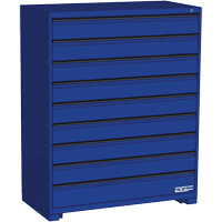 Armoire &agrave; tiroirs modulaire, 9 tiroirs, 48" la x 24" p x 60" h, Bleu Sécurité Médic