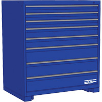 Armoire &agrave; tiroirs modulaire, 8 tiroirs, 24" la x 24" p x 40" h, Bleu Sécurité Médic
