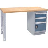 &eacute;tabli industriel, Porte a/combinaison de tiroirs, Cap 1000 lb, 36" la x 72" p, 34" h Sécurité Médic