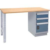 &eacute;tabli industriel, Porte a/combinaison de tiroirs, Cap 1000 lb, 72" la x 36" p, 34" h Sécurité Médic