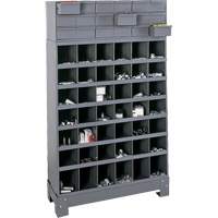 Unit&eacute; de stockage modulaire pour petites pi&egrave;ces, Acier, 18 tiroirs, 33-3/4" x 12-1/4" x 58-5/8", Gris Sécurité Médic