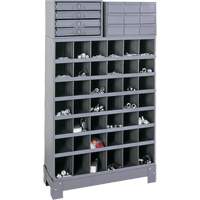 Unit&eacute; de stockage modulaire pour petites pi&egrave;ces, Acier, 13 tiroirs, 33-3/4" x 12-1/4" x 59", Gris Sécurité Médic